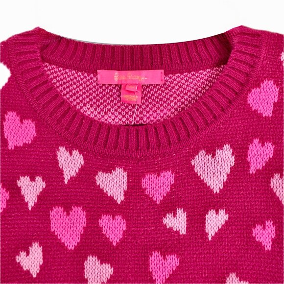 Lilly Pulitzer Elizabelle Sweater Mulberry Ombre Heart Jacquard Womens Sz XS NEW - Picture 8 of 12